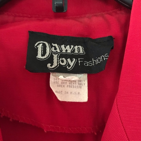Dawn Joy 80’s Style Vintage 2pc Red Top & Skirt - Picture 6 of 9